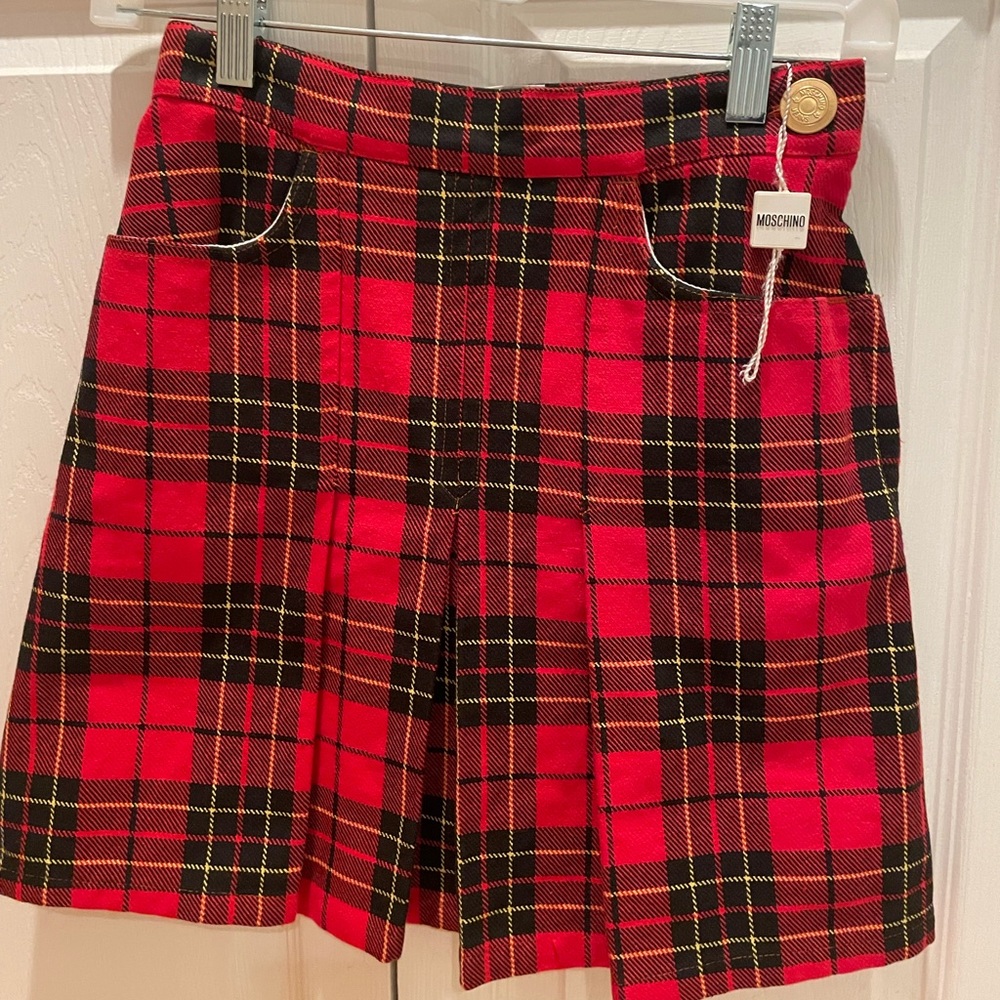 Vintage Moschino Plaid Schoolgirl Skirt
